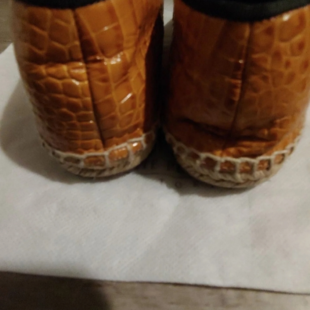 Celine Caramel Tan Croc Print Espadrilles Size Eur - Picture 2 of 6